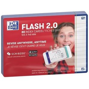 Oxford Flash 2.0 Flashcards A6 gelijnd blauw pak 80 kaartjes,marineblauw