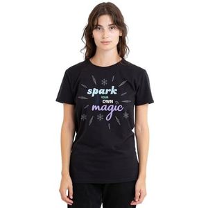 Frozen Spark Your Own Magic Elsa silhouet dames T-shirt, zwart, XX-Large, Zwart, XXL