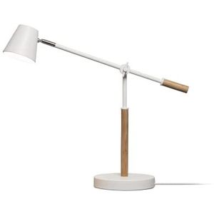 Unilux Vicky Led-bureaulamp, Scandinavisch, dimbaar, wit met hout