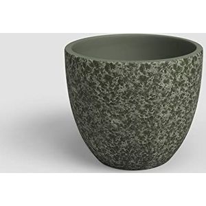 Artevasi Héstia Pot, Bloempot, Decoratieve pot, Complexe textuur, Handgemaakt Keramisch, Olijfgroen, 20cm