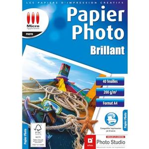 Micro Application - Glanzend fotopapier - A4 formaat - Voordeelverpakking - Gewicht 200 g/m² - 40 vellen - FSC-gecertificeerd papier - Geen plastic verpakking