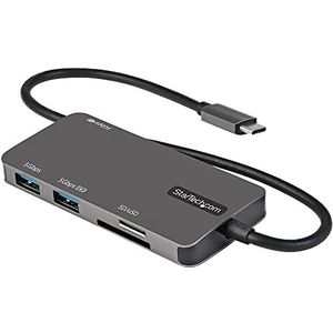 StarTech.com USB C Multiport Adapter - USB-C naar 4K HDMI, 100W Power Delivery Pass-through, SD/MicroSD Slot, 3-Port USB 3.0 Hub - USB Type-C Mini Dock - Lange (30cm) Kabel (DKT30CHSDPD)
