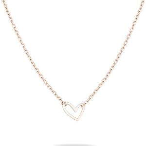 Liebeskind Tamaris TJ-0573-N-45 IP halsketting met hartvormige hanger, roségoud, 45 cm, Roestvrij staal, Geen edelsteen