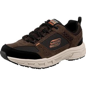 Skechers Oak Canyon heren Sneaker,Chocolade leer Pu Mesh Zwart Trim,41 EU