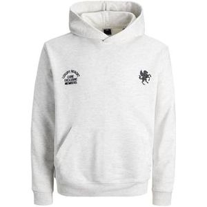 JACK & JONES Jcocrest Print Sweat Hood, wit melange., XS