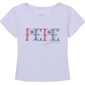 Pepe Jeans Natalie T-shirt voor meisjes, wit (white), 4 Jaar