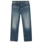 Baggy-fit jeans van blauw oneffen denim