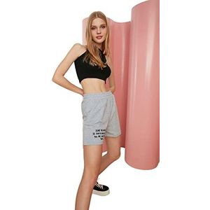 Trendyol Gebreide shorts en bermuda voor dames, casual, grijs, klein