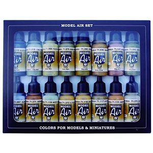 Vallejo 071208 Duitse, WWII, Europa en Afrika, 16 kleuren, blauw, groen, grijs, wit, 0,57 FL oz (Pack van 16)