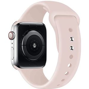 lopolike Compatibel met Apple Watch Band 38/40/41 mm, zachte siliconen armband, reservearmband voor iWatch Series 8 SE 7 6 5 4 3 2 1, roze zand, roze zand., 42/44/45mm