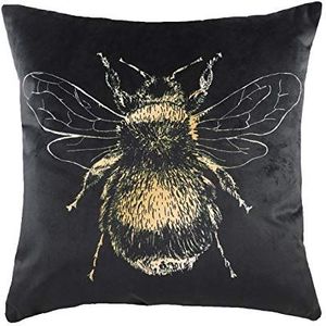 Evans Litchfield Gold Bee kussensloop, Zwart, 43 x 43cm