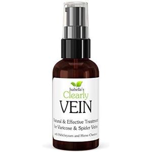 Isabella's Clearly VEIN, Best Natural Varicose and Spider Veins Treatment | Capillary Health for Face and Body | Soothing Essential Oils and Herbal Extracts of Horse Chestnut, Helichrysum, Ginger