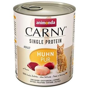 animonda Carny Single Protein volwassen kattenvoer, natvoer voor volwassen katten, puur kip, 6 x 800 g