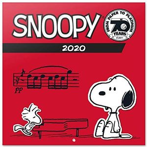 Erik® wandkalender 2020 Snoopy officiële licentieproducten, 30 x 30 cm, 12 maanden