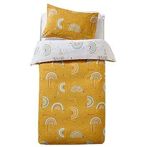 little furn. Rainbow Tribe Dekbedovertrek en Kussensloop Set, Mosterd, Dubbel