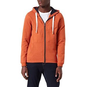 TOM TAILOR Uomini Sweatjack met strepen 1031797, 29864 - Brown Structured Stripe, XXS