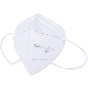 SOSAFE Adembeschermingsmasker, FFP2, mondbescherming, masker, perfect voor mond- en neusbescherming, beschermend masker, 4-laags (1 x 1 stuk), wit