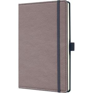 Sigel CO691 Premium notitieboek, lederlook, gestippeld, ca. A5, taupe, hardcover, 194 pagina's, conceptum
