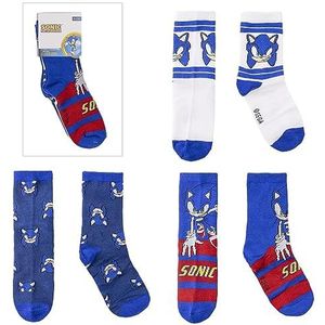 Spiderman Pack Sonic Sokken, kleuren blauw, rood en wit, 3 paar, maat 35 tot 38, lange sokken van katoen, polyester en elastaan, origineel product, ontworpen in Spanje, Meerkleurig, 35-38