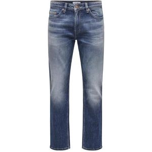 ONLY & SONS heren jeans broek, donkerblauw (dark blue denim), 30W / 30L