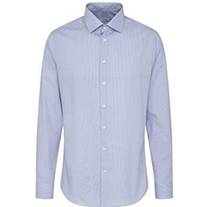 Seidensticker Heren business overhemd - slim fit - strijkvrij - Kent kraag - lange mouwen - 100% katoen, blauw (lichtblauw 12), 43
