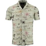 Overhemd - Bloemenprint - Viscose - Slim Fit - Kwartmouw