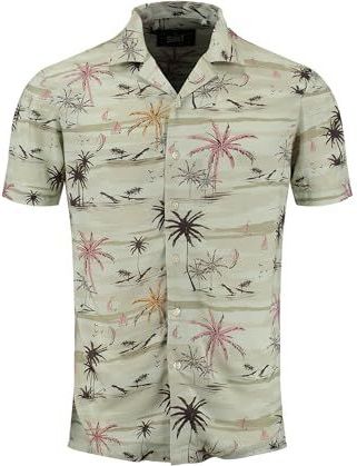 Overhemd - Bloemenprint - Viscose - Slim Fit - Kwartmouw