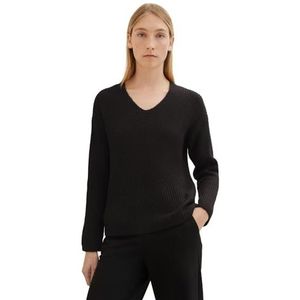TOM TAILOR Basic damestrui met V-hals, 14482 - Deep Black, L