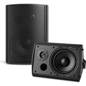 STUDIOFINIX 6,5 inch, 400 watt, waterdichte buitenluidspreker, 400 W/paar, heavy duty, ABS-materiaal voor patio, thuis, garage, zwembadzijde (zwart)