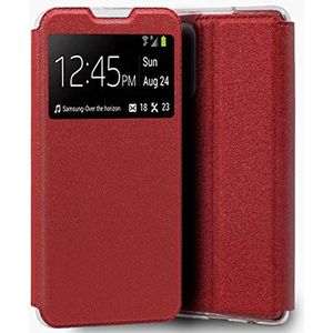 Tumundosmartphone Beschermhoes met kijkvenster voor Xiaomi Redmi Note 11 / 11S, rood