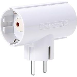 Aigostar Europese Stekkeradapter met 2 Stopcontact,Dubbele Stekker,Meervoudige Contactdoos,met Kinderbeveiliging,16A,250V,Wit