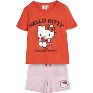 CERDÁ LIFE'S LITTLE MOMENTS Comfortabele en grappige pyjama Hello Kitty, ideaal voor ontspanning en spel, uniseks, kinderen, 2 stuks, Rood, 6 Jaar