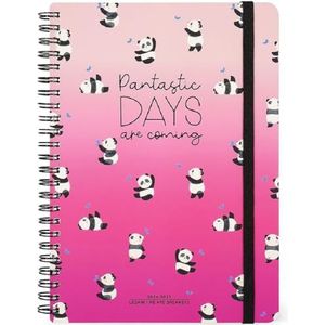 Legami - Weekplanner Panda spiraalbinding Large 2024-2025, 16 maanden, dagboek van september 2024 tot december 2025, sluiting met elastiek, FSC-gecertificeerd papier, laatste tas, adresboek, 15 x 21