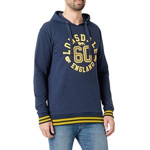 Lonsdale Mamhead sweatshirt met capuchon voor heren, Navy/geel, S