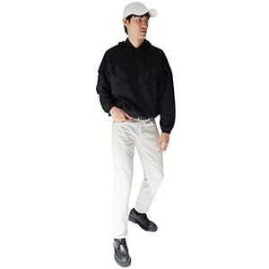 Trendyol Heren Man Design Oversize Basic Hood Knit Sweatshirt, Zwart, M