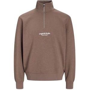 Jack & Jones Jorvesterbro Sweat Quarter Zip Hn Noos, taupe (deep taupe), XS