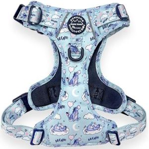 Pawesome Paws Boutique Eeyore Medium Tough Trails Hondenharnas - Verstelbaar Disney-ontwerp anti-trek harnas met reflecterende rand en stevige gesp