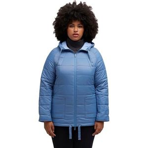 Ulla Popken Damesjas met motief op de rug jas, denimblauw, 50/52, denimblauw, 50-52