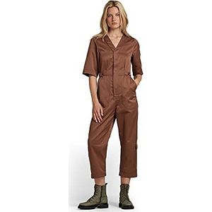 G-STAR RAW Jumpsuit met V-hals en korte mouwen, Bruin (Medium Clay D20063-c657-c627), XS