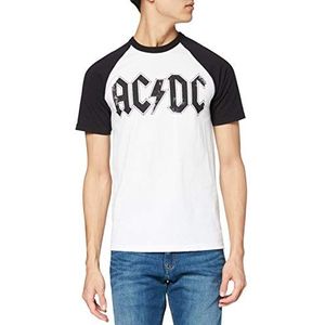 AC/DC Logo T-shirt voor heren, Wit (wit/zwart), S