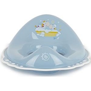 BIECO 11180705 - Kindertoiletbril Trend in blauw, met zebramotief en antislipfunctie, ca. 39,5 x 30 x 13 cm, vanaf 8 maanden tot ongeveer 4 jaar