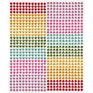 Baker Ross AW322 zelfklevende parels in regenboogkleuren (372 stuks) – voor kinderen om te knutselen en vormgeven,gesorteerd