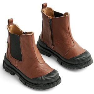 Wheat Unisex kinderschoenen Chelsea-laarzen winterlaarzen Saida jongens en meisjes 100% leer ademend, waterdichte sneeuwschoen, 9002 cognac, 24 EU