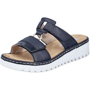 Rieker - V1396-14 - Slipper - Blauw - Imitatieleer - Klittenbandsluiting