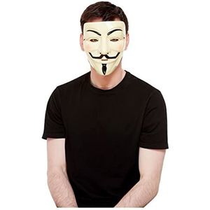 Guy Fawkes Mask, Cream, Elastic Strap