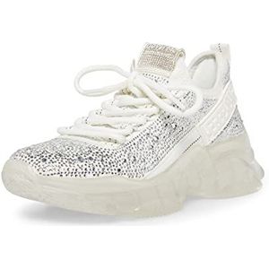 Steve Madden Maxima Sneaker voor dames, Witte Multi Strass, 40 EU