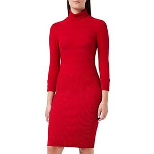 Morgan Nauwsluitende trui-jurk met rolkraag, Rood, XS