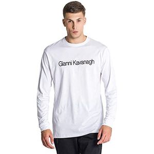 Gianni Kavanagh White Essential Maxi Longsleeve T-shirt voor heren, Wit, XL