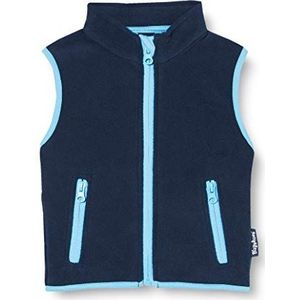 Playshoes Uniseks fleece vest voor kinderen, kleurrijk afgezet vest, Marine 11,
