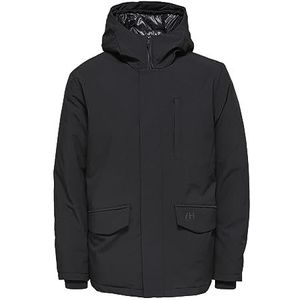 SELECTED HOMME Male Parka gewatteerd, zwart, XL